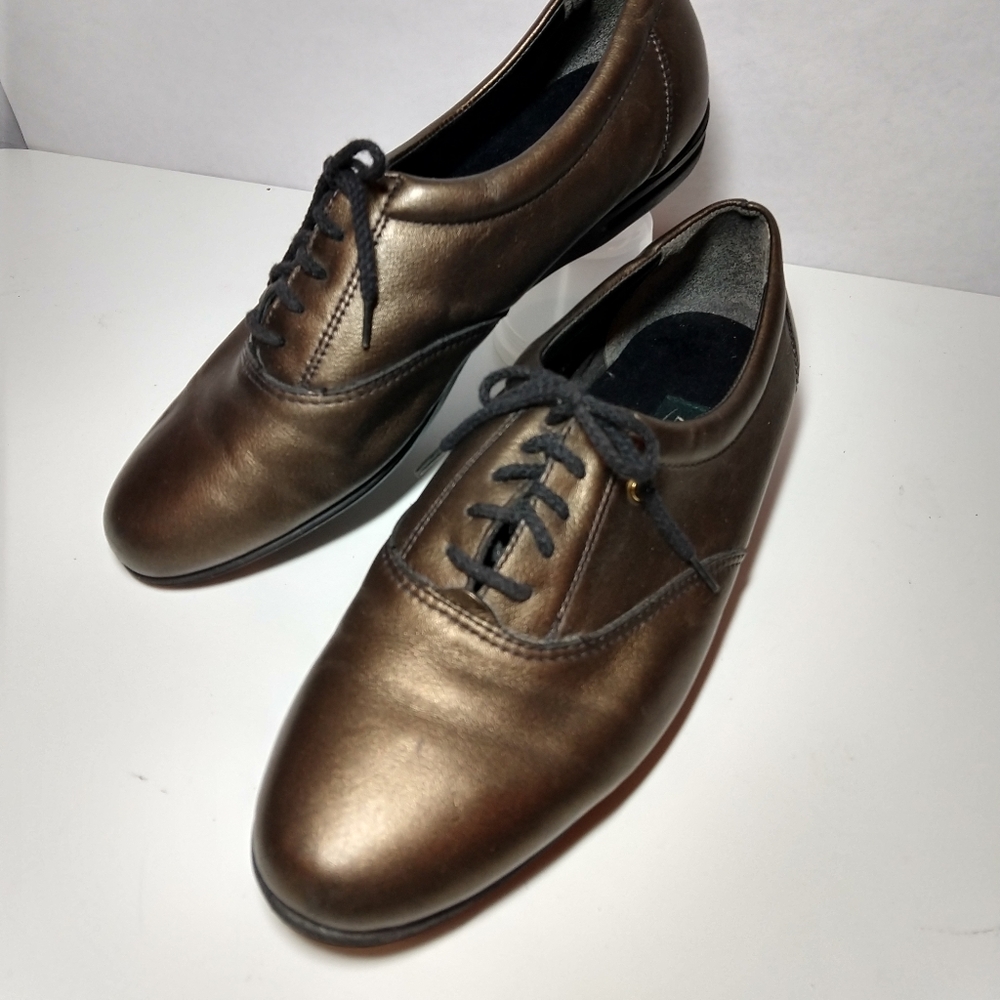 Easy Spirit Brown Metallic 8-1/2 Leather Oxfords